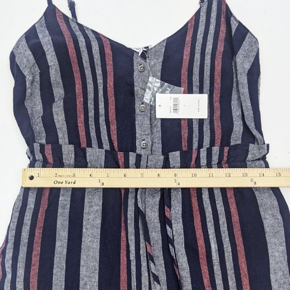 Splendid Linen Striped Jumpsuit NEW NWT S Blue - Picture 6 of 11